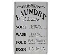 Hioni Laundry Schedule, Metal Tin Sign, Vintage Plaque Home Wall Decor