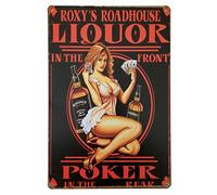 Hioni Whiskey Liquor in the Front Poker In The Rear Sex Girl Metal Tin Sign Vintage Art Poster Wall Decor