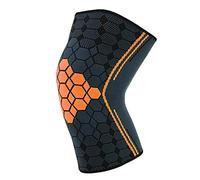 HIONJIN 1 Pair Nylon Elastic Sports Knee Pads for Basketball, Volleyball, Knee Pads, Football Support, Fitness Equipment, Training Protector (Orange, Gold, Medium)