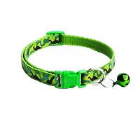 hionre Pet Neck Strap, Adjustable Camouflage Print Bell Collar Necklace for Dog Cat Puppy Green