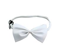 hionre Pet Neck Strap, Cute Solid Color Adjustable Bowtie Collar Bowknot Necktie Bow Tie for Pet Dog Cat White