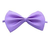 hionre Pet Neck Strap, Cute Solid Color Adjustable Bowtie Collar Bowknot Necktie Bow Tie for Pet Dog Cat Light Purple