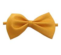 hionre Pet Neck Strap, Cute Solid Color Adjustable Bowtie Collar Bowknot Necktie Bow Tie for Pet Dog Cat Yellow