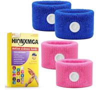 HIONXMGA 2 Pairs Travel Sickness Bands for Motion Nausea Relief - Acupressure Wristbands for Car, Boat, Flight & Morning Sickness - Reusable & Comfortable Travel Essentials for Adults & Kids