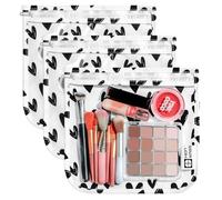 HIONXMGA 3 Pack Clear Toiletry Bag Travel Bag with Zipper, Water Repellent Travel Makeup Cosmetic Bag for Women, Baby Diaper Bag Organization, Accessories, Packing Organizer, Hearts, Hearts 3 Pack,