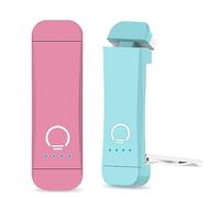 HIONXMGA USB Rechargeable Book Light,2 Pack Eye Caring Reading Light Clip on Book, 3 Colours & Stepless Dimming, Portable & Flexible,Perfect for Booklovers and Kids-Blue+Pink