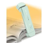 HIONXMGA USB Rechargeable Book Light,Reading Light Clip on Book,3 Colours & Stepless Dimming,Portable & Flexible,Reading Lamp for Books in Bed at Night,Perfect for Booklovers and Kids,Mint