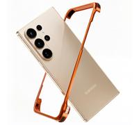 Hiooloon for Galaxy S26 Ultra Metal Bumper Case Frameless, Compatible with MagSafe, Slim Fit No Back No Frame Backless Aluminum Alloy Bumper 4 Corners Shockproof (Orange)
