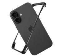 Hiooloon for iPhone 17 Metal Bumper Case Frameless, Slim Fit No Back No Frame Backless Aluminum Alloy Bumper Compatible with MagSafe 4 Corners Shockproof (Black)