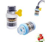 Hioph 2 Pcs Faucet Filter, Activated Carbon Clean Purifier Cartridge Water Tap, Kitchen Removes Chlorine Fluoride Heavy Metals Hard Water Magnetic Filter, Anti-Spill Water-Saving Bathroom Water Filter