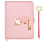 Hioph Secret Diary with Lock, Heart Shaped Lock Diary with Key, PU Leather