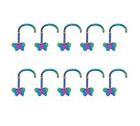 HIOPOIUYT 10pcs Fashion Butterfly Shape Body Piercing Jewelry Stainless Steel Accessory For Nose Ear Cartilage Polished Stainless Steel Tragus