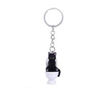 HIOPOIUYT 14 Styles Optional Toilet Keyrings Cartoon Pendant Keychain Decorative Key Rings Accessory for Home Office