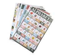 HIOPOIUYT 18 Sheet Adhesive Backing Educational Charts For Toddler Language Development Animal Fruit Vehicle Theme Classroom Aid Reusable Adhesive Posters Charts