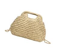 HIOPOIUYT 2025 Spring Fashionable Crossbody Bag Straw Bags With Chain Strap Closure Shoulder Purse Casual Handbag For Women Girls Elegant Casual Straw Bag For Vacation