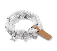 HIOPOIUYT 3pcs/Pack Irregular Star Moon Designs Bracelets With Beaded Accent For Women Adjustable Chain Suitable For Most Wrists