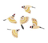 HIOPOIUYT 5 Piece Wooden Bird Wall Hanging Ornaments Set Farmhouses Scandinavian Home Decors For Bird Lover Handmade Wall Art Wooden Art