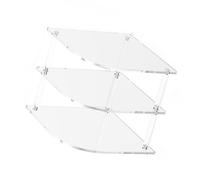 HIOPOIUYT Acrylic Corner Shelf Clear Plates Holder 3 Layer Storage Rack For Dishes Utensils Kitchen Space Management Tool Acrylic Cabinet Organizer