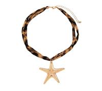 HIOPOIUYT Adjustable Cotton Chokers Necklace Heart Pendant Layered Chain Jewelry Alloy Conch Starfishes Pendant Jewelry For Women Adjustable Chain Necklace For Women