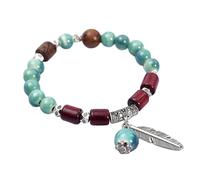 HIOPOIUYT Adjustable Elastic Wristband With Playful Cats Motifs Vibrant Ceramic Beaded Wrist Chain For Women And Teens Cats Design