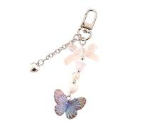 HIOPOIUYT Aesthetic Keychain Charms Butterfly Bag Charm Pendant Sweet Heart Bows Keychains Charms Hanging Ornament For Womens Aesthetic Bag For Handbags