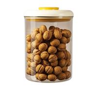 HIOPOIUYT Airtights Food Storage Container With Lid Sealing Systems Stackable Round Container For Dry Goods Organization Push Button Airtight Kitchen Canister