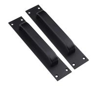 HIOPOIUYT Black Sliding Barn Door Handle 2Pieces Set 7.1Inch Hole Center Aluminum Alloy Cabinets Hardware for Bathroom Closet Easy Installion Door Handle