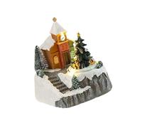 HIOPOIUYT Christmas Music Box Snow House Ornament With LED Light Handmade Desk Decoration Handmade Holiday Themed Accessory Christmas Village Decoration With LED Lights