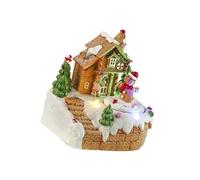 HIOPOIUYT Christmas Music Box Snow House Ornament With LED Light Handmade Desk Decoration Handmade Holiday Themed Accessory Christmas Village Decoration With LED Lights