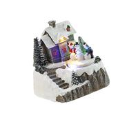 HIOPOIUYT Christmas Music Box Snow House Ornament With LED Light Handmade Desk Decoration Handmade Holiday Themed Accessory Christmas Village Decoration With LED Lights