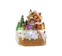 HIOPOIUYT Christmas Music Box Snow House Ornament With LED Light Handmade Desk Decoration Handmade Holiday Themed Accessory Christmas Village Decoration With LED Lights