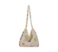 HIOPOIUYT Crochet Toted Bag Mesh Beach Aesthetic Shoulder Handbags For Women Summers Crossbody Vacation Beach Bags For Women