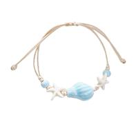 HIOPOIUYT Delicate Ceramic Shell Beaded Adjustable For Women Beach Jewelry Gift With Natural Conch Accents Sensitive Skin Friendly Ceramic Jewelry