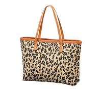 HIOPOIUYT Fashionable Animal Print Shoulder Bag For Women Practical Underarm Bags Beach Bags Large Handbag For Shopping And Travel Trendy Leopard Print Beach Bag