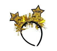 HIOPOIUYT Festival Star Headband With Happy New Year 2026 Design Glitters Tinsel Hair Accessory For Christmas Parties Celebrations Christmas Party Glitters Headbands