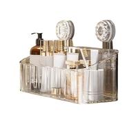 HIOPOIUYT Large Capacity Shower Storage Rack Adhesive Suction Cups Bathroom Wall Organizers Holds Toiletries Cosmetics Suction Cup Organizers