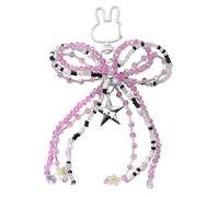 HIOPOIUYT Lovely Cats Paws Bows Keychain Aesthetic Keychain Accessories Car Rings Purse Handbag Backpack Bag Charms For Women Cute Star/cats Paws Beaded Bows