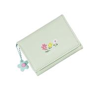 HIOPOIUYT Lovely Coin Purse PU Leather Change Purse Trifold Wallet Short Card Holder Floral Print Wallet for Travel Floral Print Trifold Credit Card Holder Pu Leather Change