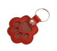 HIOPOIUYT Memorial Pet Lovers Essential Paws Keychain Organizers For Storing Shedding Hair PU Construction Dog Hair Keychain Holder
