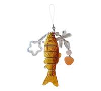 HIOPOIUYT Multipurpose Fish Shaped Keyring With Detachable Star Bead And Silky Tassels For Personalization Craft Supplies Fish Tassels Keychain