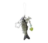 HIOPOIUYT Multipurpose Fish Shaped Keyring With Detachable Star Bead And Silky Tassels For Personalization Craft Supplies Fish Tassels Keychain