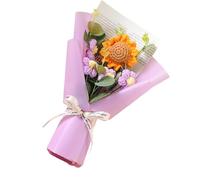 HIOPOIUYT Permanent Knitted Flower Arrangement Pet Friendly Decoration For Birthdays And Teachers'Day Gift Flowers Crochet Sunflower Yarn Flowers