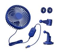 HIOPOIUYT Portable USB Car Fan With Adjustable Angled Suction Cup Mount 360 Rotation Cooling For Office Truck Tent Home Vehicle Car Desk Fan With Suction Cup