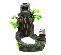 HIOPOIUYT Realistic Waterfall Mountain Resin Decors For Aquariums Fish Tanks Natural Underwater Landscape Design Small Terrain Scenery For Fish Habitat