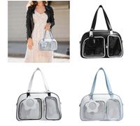 HIOPOIUYT Stylish Crossbody Bag PU Shoulder Bags Large Capacity Transparent Pin Display Underarm Bag For Everyday Use Japanese Transparent Handbag