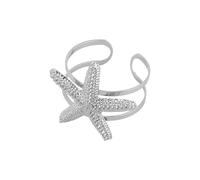 HIOPOIUYT Stylish Marine Themed Adjustable Bangle Featuring Starfishes And Seashells Design For Casual Wear Or Beach Vacations User Friendly Alloy Adjustable