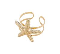 HIOPOIUYT Stylish Marine Themed Adjustable Bangle Featuring Starfishes And Seashells Design For Casual Wear Or Beach Vacations User Friendly Alloy Adjustable