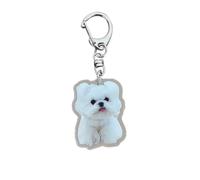 HIOPOIUYT Trend Dog Key Chain Key Holder Fashionable Key Ring Ornament Decors Landscape Pendant for Handbags and Keys
