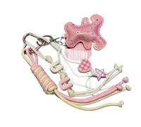 HIOPOIUYT Versatile Metallic Keychain With Intricate Lace Embellishment Suitable For Keys Purses Or Backpacks Long Time Use Bear Shaped Star Keychain Lace Charm