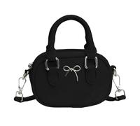 HIOPOIUYT Women Bowling Bag Small Shoulder Trendy Handbag All-Matching Messengers Commuting Simple Crossbody Lovely Bows Crossbody For Women Pu Leather Bowling Simple Shoulder